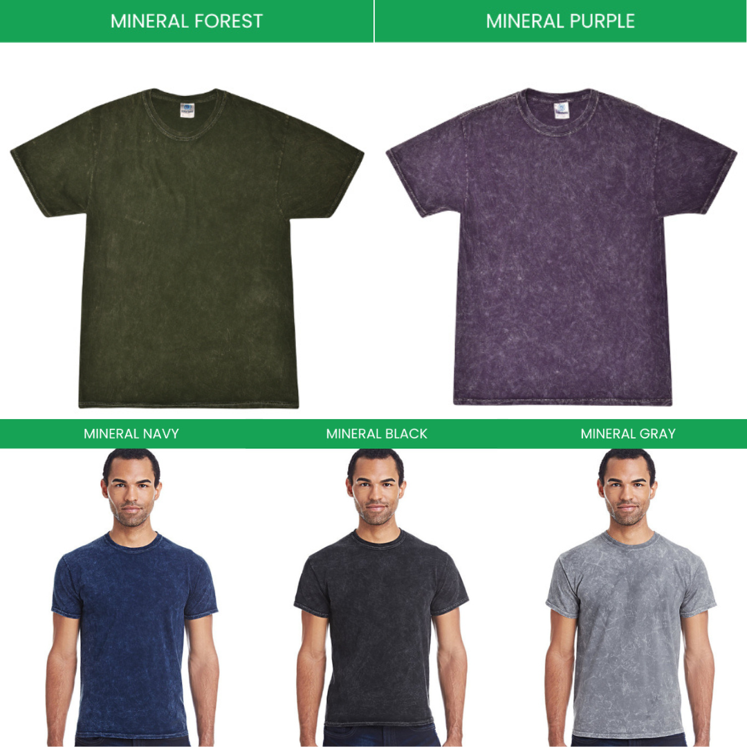 Mineral Wash T shirt Color Chart - Uzumaki Merch