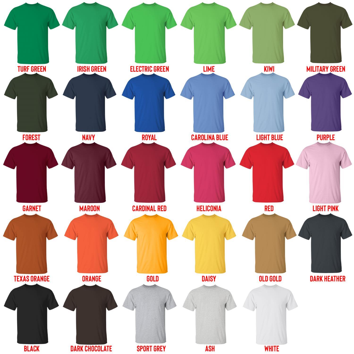 t shirt color chart - Uzumaki Merch