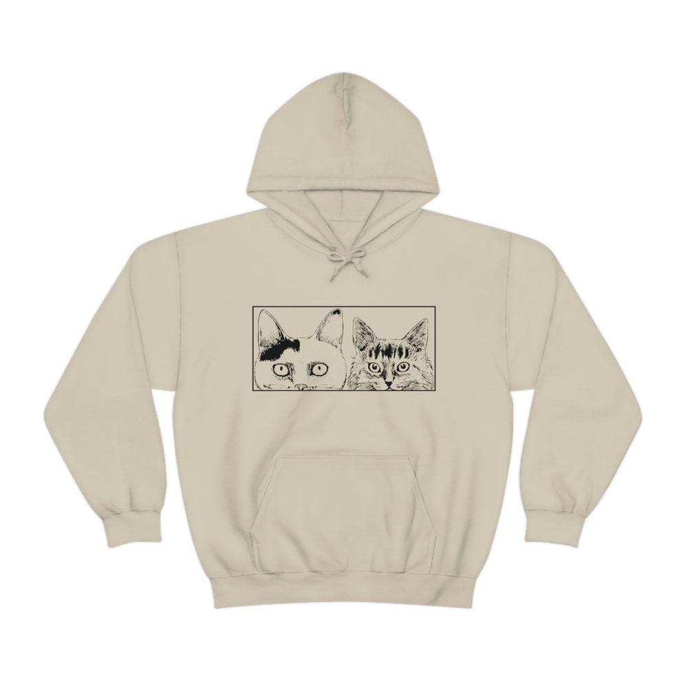 Unisex Manga Cats Hoodie: Creepy Witch Style