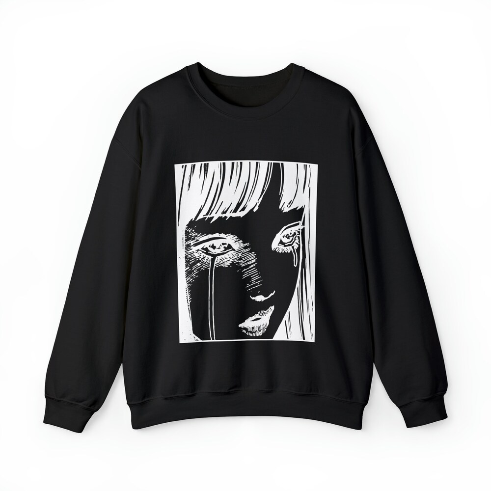 Manga Gothic Girl Sweatshirt: Horror Creepy Eyes