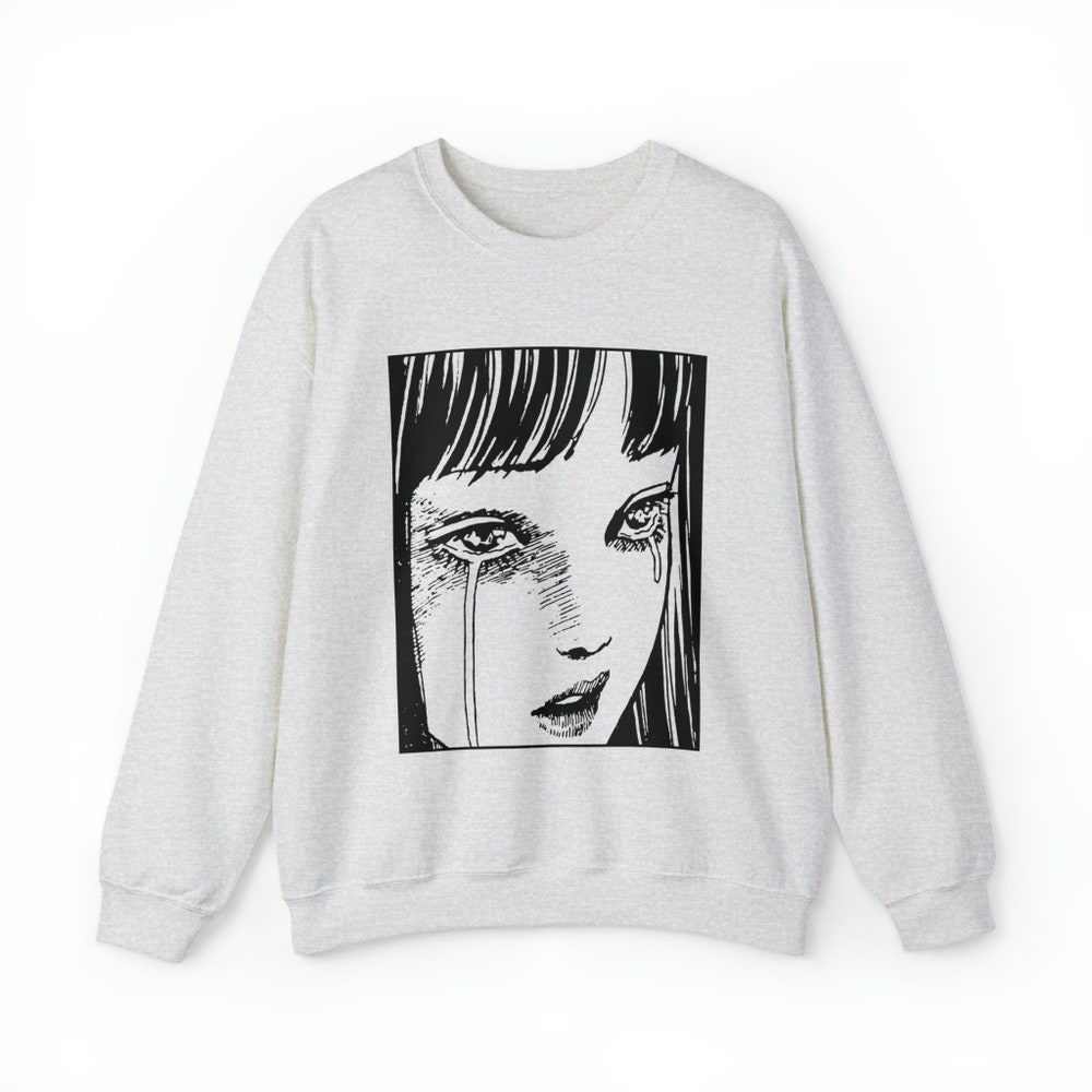 Manga Gothic Girl Sweatshirt: Horror Creepy Eyes - Image 3