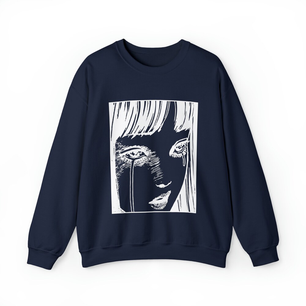 Manga Gothic Girl Sweatshirt: Horror Creepy Eyes - Image 5