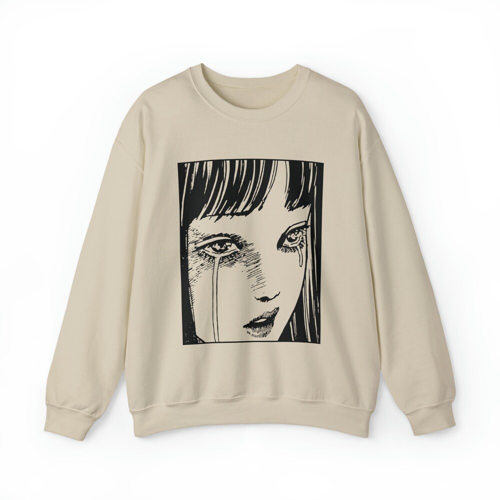 Manga Gothic Girl Sweatshirt: Horror Creepy Eyes - Image 6