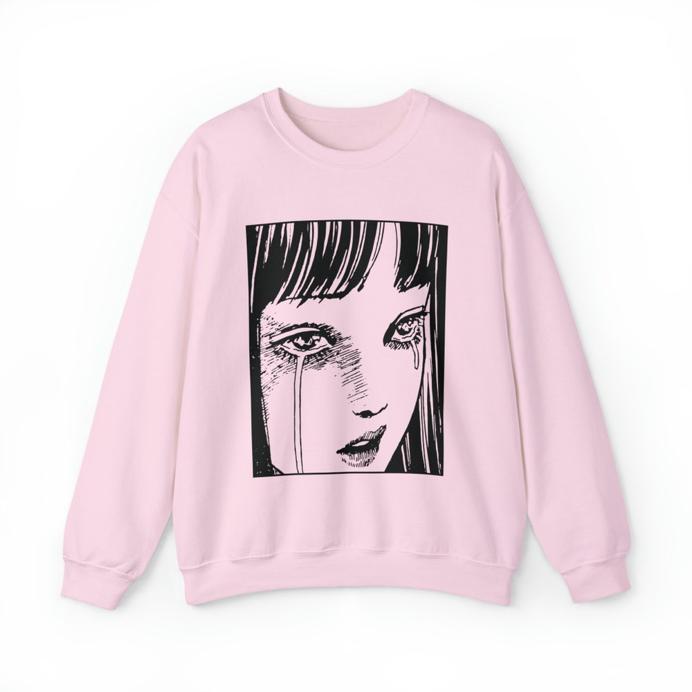 Manga Gothic Girl Sweatshirt: Horror Creepy Eyes - Image 2
