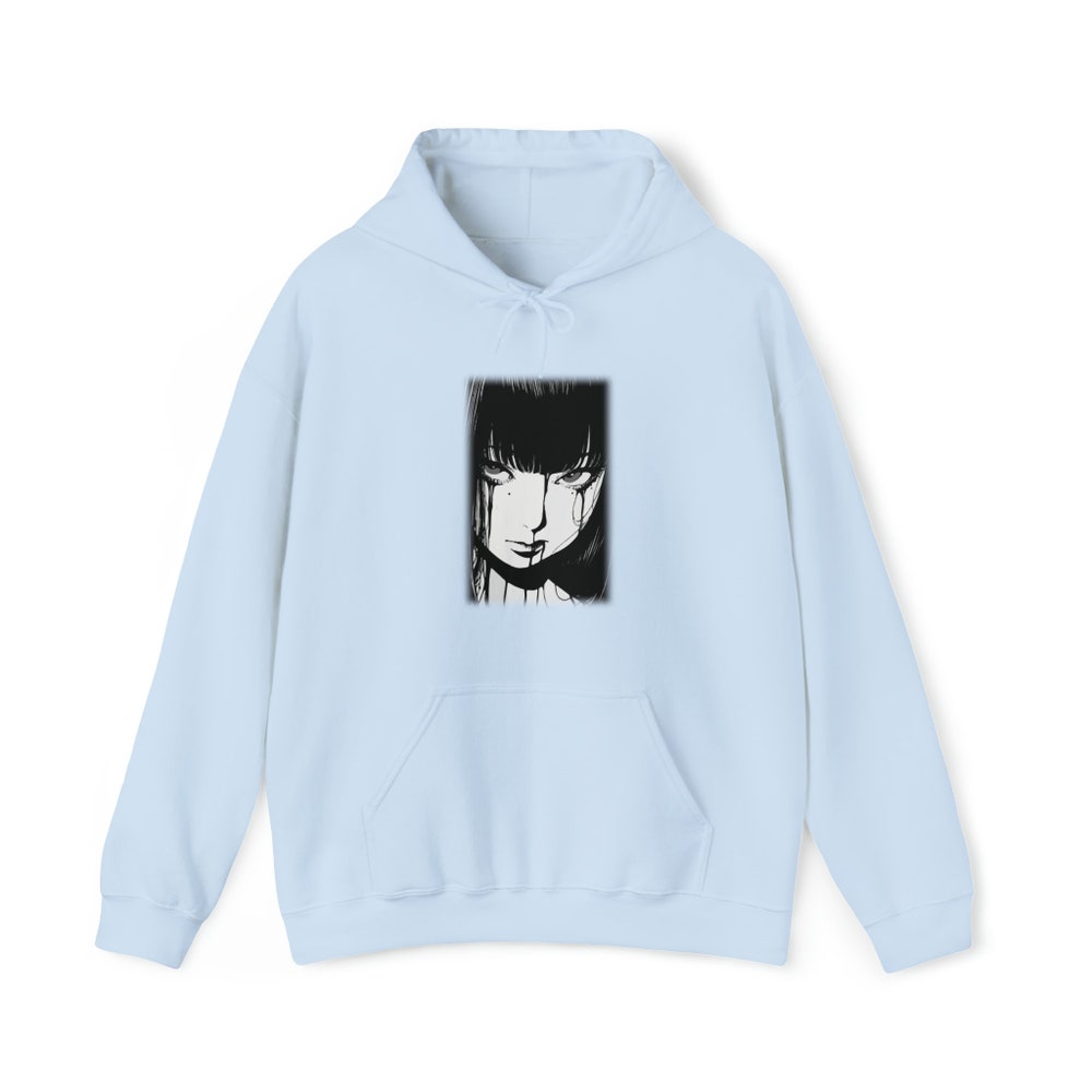 Creepy Manga Girl Hoodie: Unisex Gothic Horror Sweatshirt
