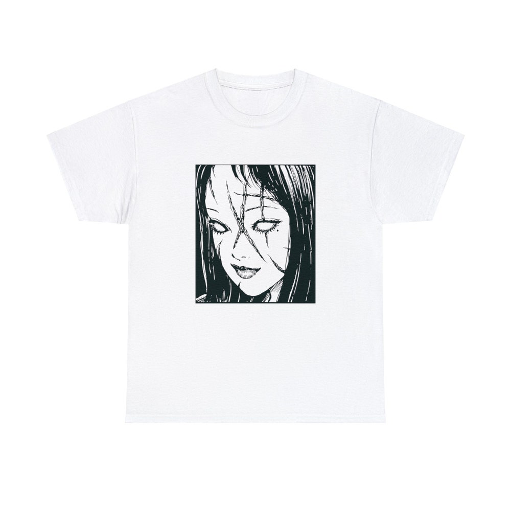 Unisex Horror Manga Creepy Girl T-Shirt - Image 5