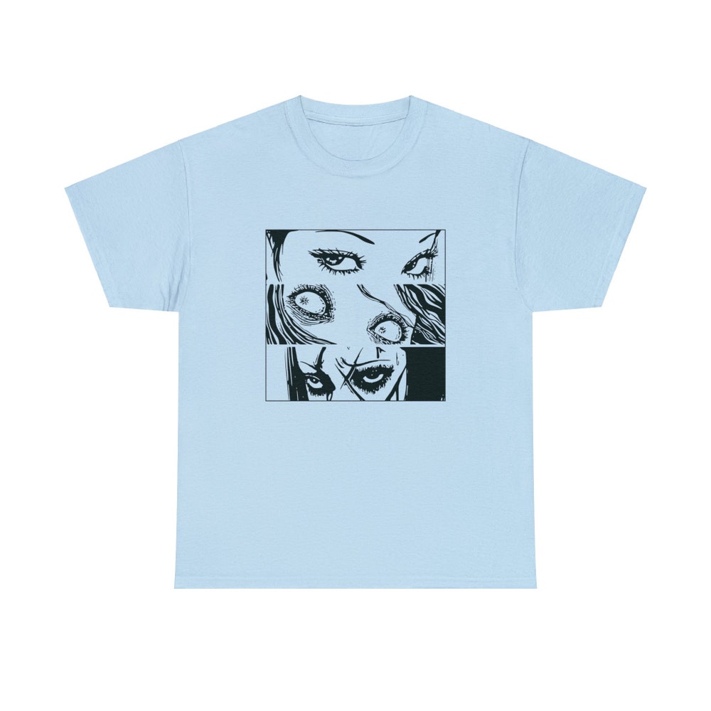 Horror Manga Creepy Girls Eyes T-Shirt - Image 2